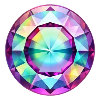 round mystic topaz holographic gem with rainbow colors sticker