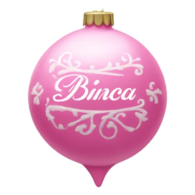 pink ornament with the name bianca on it in cursive sticker