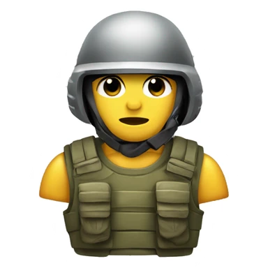 a rock in an armored vest and an army helmet. sticker