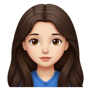 long haired brunette girl blushing a lot sticker