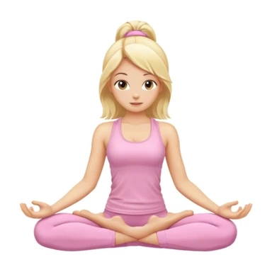 blonde yoga girl light pink clothes n sticker