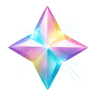 sparkly matt pastel four-point star diamond sticker