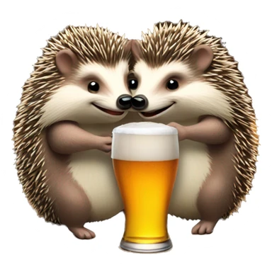 two hedgehogs in love drinking beer sticker