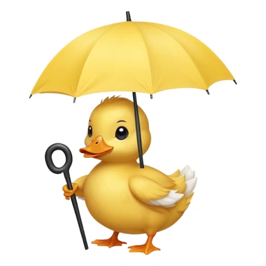 baby Duck holding white umbrella sticker