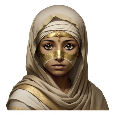 Regal and timeless, fully wrapped in meticulously aged bandages, even its face veiled in layers of ancient cloth with only faint glimpses of deep, solemn eyes peering through, adorned with faded gold accents, exuding an air of forgotten majesty and solemn duty, highly detailed, softly glowing, evoking the dignified mystery of an eternal guardian watching over lost secrets! sticker