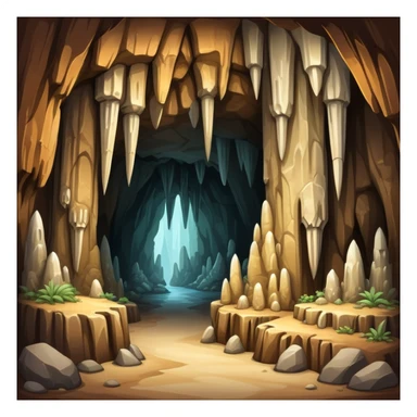 generate realistic detailed cave inside view sticker