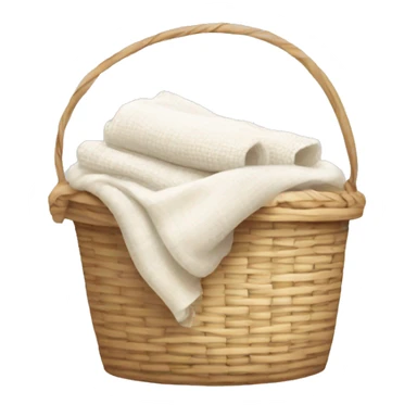 Light beige laundry raffia basket with white clothes sticker