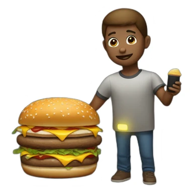 finding a burger in darkness with flashlight sticker
