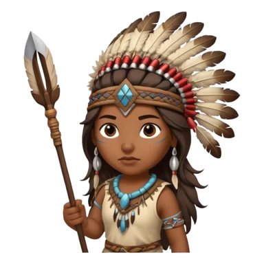 Native American girl warrior  sticker
