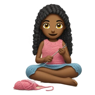 Girl crocheting  sticker