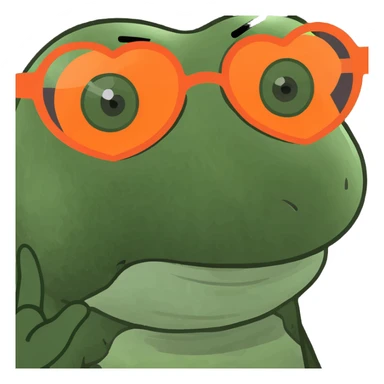 Happy face resting on arms hearts orange emoji  sticker