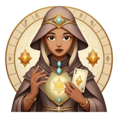 Spiritual tarot card with fashion elements, personal style oracle, mystical wardrobe symbol sticker