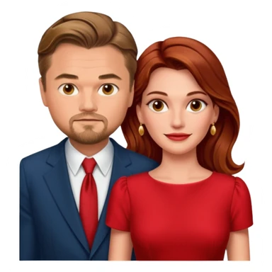 leonardo di caprio and Julia Roberts in a red dress sticker