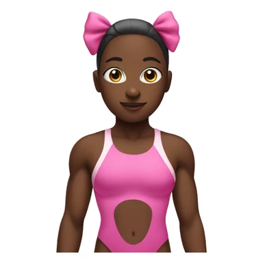 black swimmer with pink swimsuit and bow  sticker