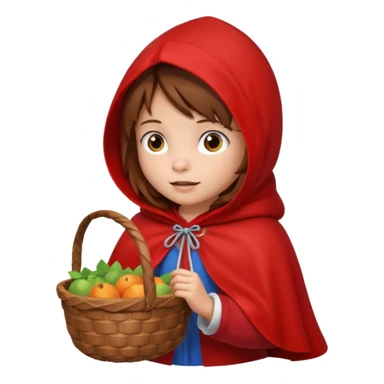little red riding hood with brown hair 6 years old girl sticker