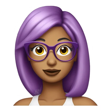 Nikki Minaj wearing glasses purple hair sticker