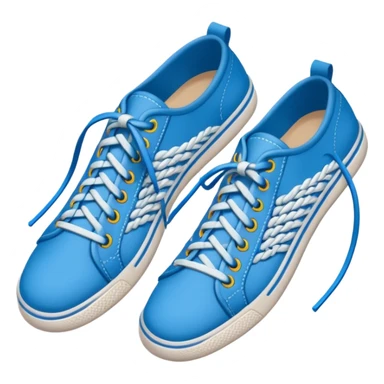 make an emoji of blue shoe laces - it should not include shoes sticker