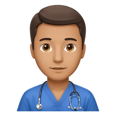 men doctor with wear blue scrub sticker