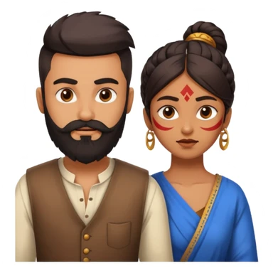 brother and sister fighting modern culture naughty  - indian skin and hairstyle - men beard - fight and love sticker