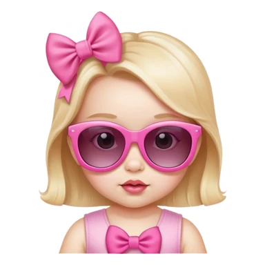 Baby girl with pink bow wearing sunglasses  sticker