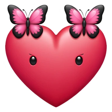 Really cool heart emoji for my sexy girlfriend that’s mainly  red & black. With just tiny hot pink butterflies on it.  sticker