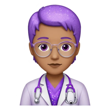 glitter purple doctor sticker
