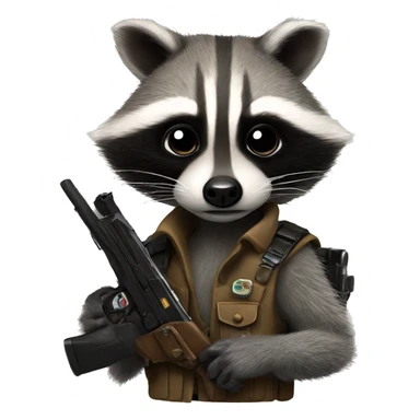 Realistic Raccoon with a gun  sticker