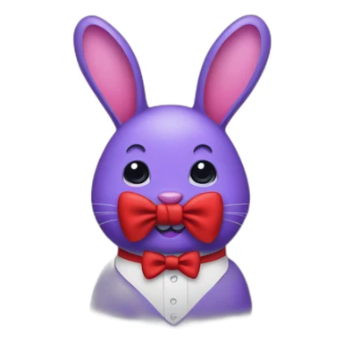 purple bunny with a red bowtie sticker