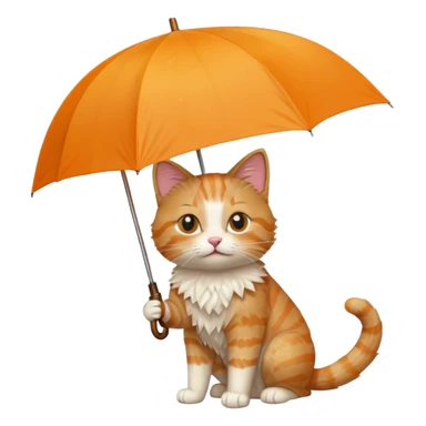 cat holding an umbrella sticker
