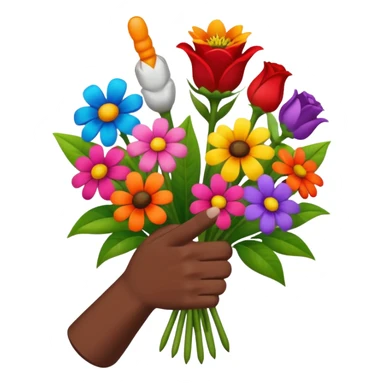 💐 combined with 🖕🏽 sticker