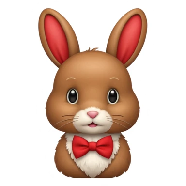 brown bunny with red bowtie sticker