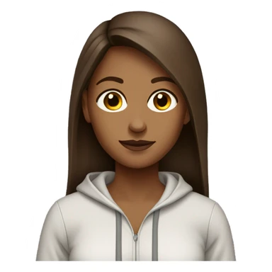 Brown sweatsuit female long brown hair sticker