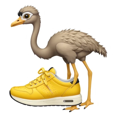  ostrich-in-yellow sneakers sticker