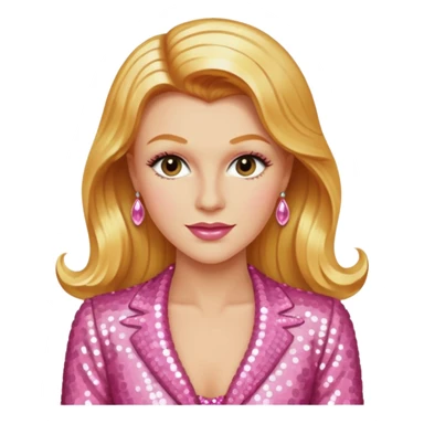 Ginger Rogers with long golden blonde hair, pink sequin outfit  sticker