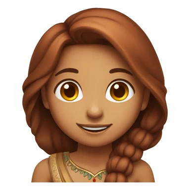 Indian girl with brown to red long hair cute round face smiling sticker