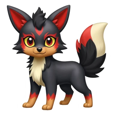 Cute Shiny Houndour-Zorua-Quilava-Litten-Umbreon-Fakémon-hybrid-creature (full body)  sticker