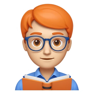 Create a friendly, professional emoji-style character to represent an AI assistant for Obzerv.ai, an educational observation platform. The character should embody a helpful observer who transforms classroom notes into reports. Design features should include:

A stylized face with smart, observant eyes (possibly with glasses or a magnifying glass element)
Blue and orange color scheme to match brand colors
Clean, minimalist design with a slightly rounded square or circular head
A subtle tech element that suggests AI capabilities (like a subtle circuit pattern or glowing elements)
Professional yet approachable expression
Optional: Small notebook or clipboard element to represent observation reporting

The character should look trustworthy and efficient while being simple enough to work at small sizes. Style should be modern, slightly 3D, with smooth gradients rather than flat design. The final result should work well as a profile picture or chat interface element sticker