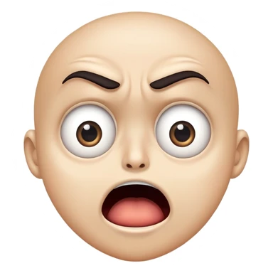 shocked face with wide eyes and open mouth, 'what the freak' reaction sticker