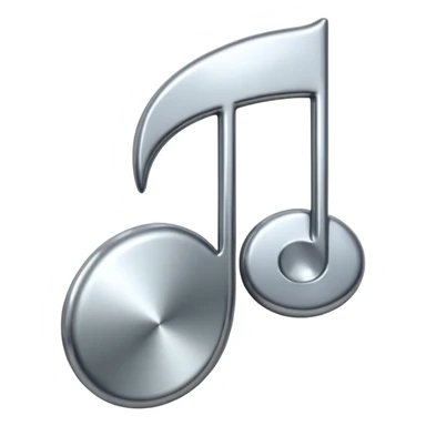 music note with a chromic metal texture sticker