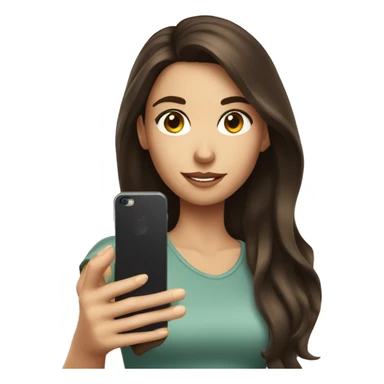 Brunette Girl taking selfie with her phone sticker