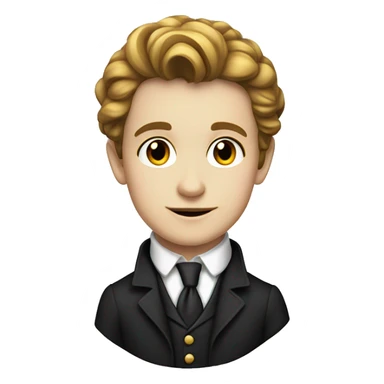 A young European writer of the 19th century in a black jacket, tie and white shirt sticker