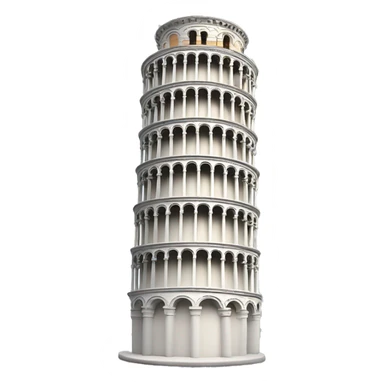 Leaning tower of pisa but size as real emoji sticker