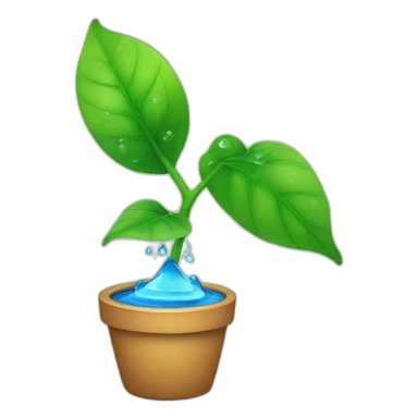 plant and a drop of water sticker