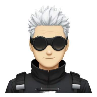 Gojo Satoru Jujutsu Kaisen anime white hair with black round black goggles sticker