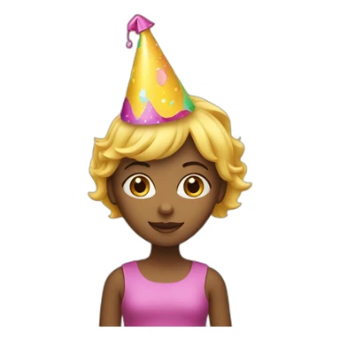 girl wearing party hat sticker