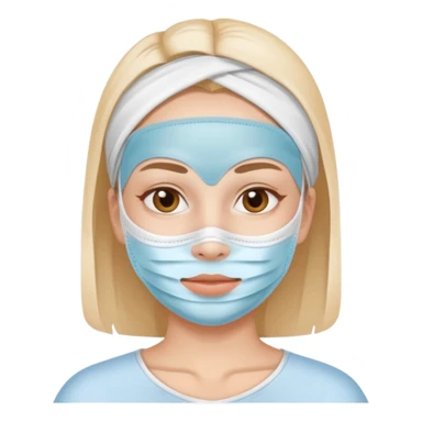 face skincare with mask white pack sticker