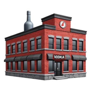 The dark building of the vodka store sticker