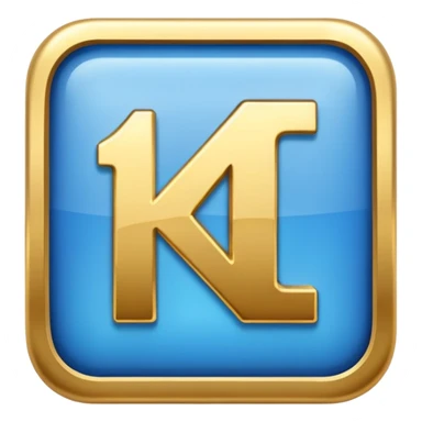 Make a square icon for a paid subscription, blue with gold and the number 1. sticker