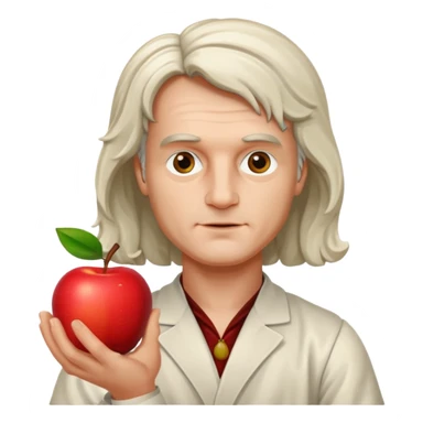 isaac newton hold an apple sticker