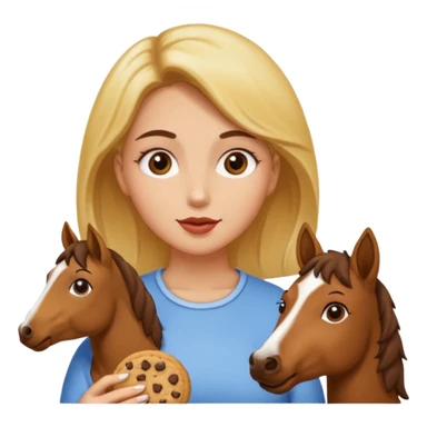 Ein Pferd ein Hund zwei Frauen essen Kekse  sticker